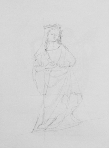 Statue, pencil drawing, ArtHenning