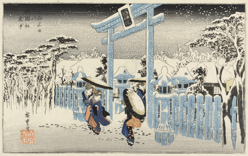 Utagawa Hiroshige (1797-1858), Gion in Snow, 1834